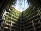 The hotel atrium