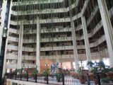 Looking back at the lounge and atrium