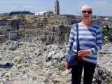 Denise with Matera in the background