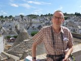 Peter with the 'Trulli skyline' behind