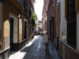 Denise on typical Seville street