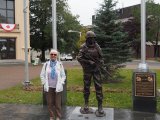 Denise at Afghanistan-Iraq War Memorial (Corner Brook)